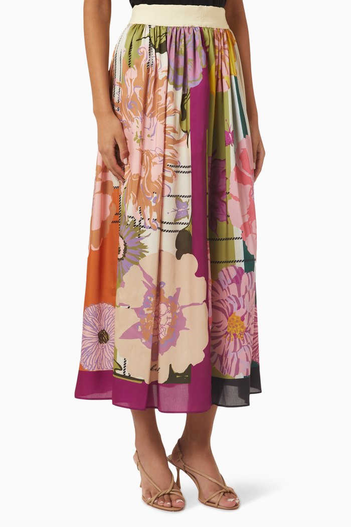 

Eritrea Midi Skirt in Twill, Purple