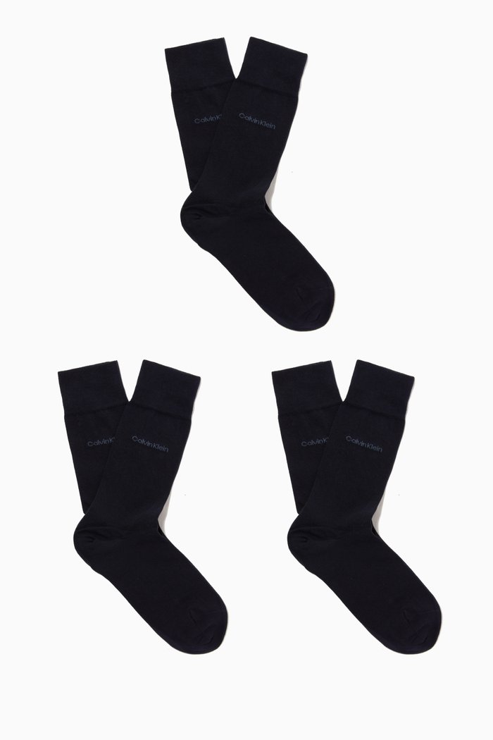 

Logo Socks in Cotton, Set of 3, Blue