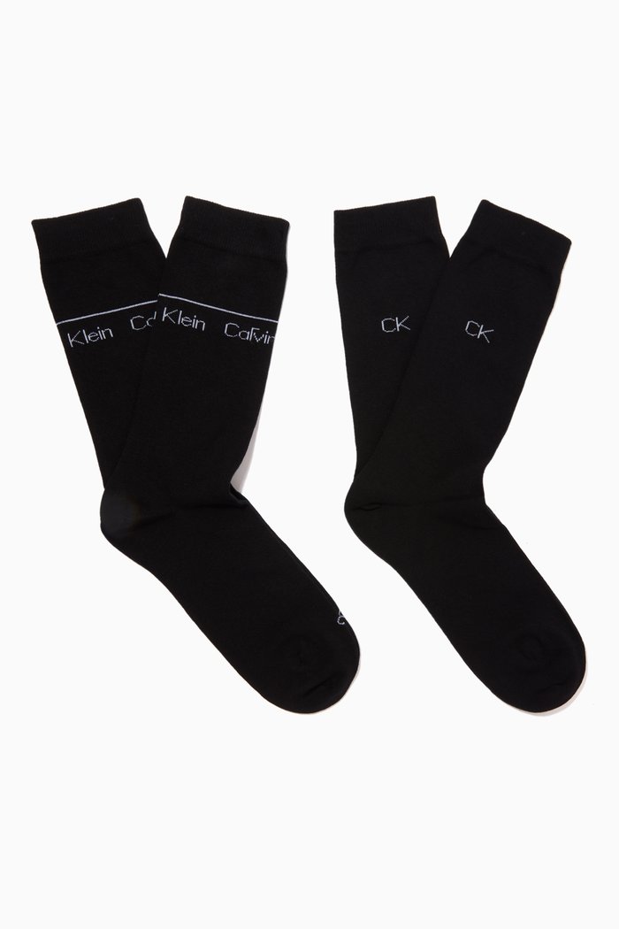 

Classic Crew Socks in Cotton, Set of 2, Black