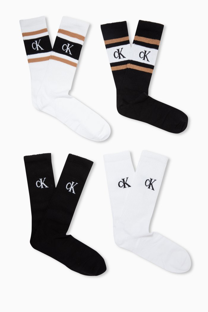 

Logo Socks in Cotton-blend, Set of 4, Black