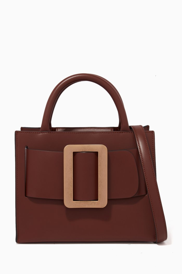 Bobby 23 Tote Bag in Palmellato Calfskin, Burgundy