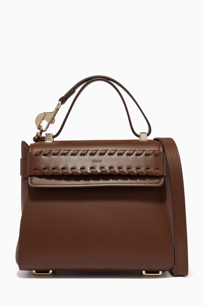 

Small Nacha Shoulder Bag in Leather, Brown