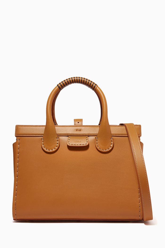 

Medium Edith Tote Bag in Leather, Brown