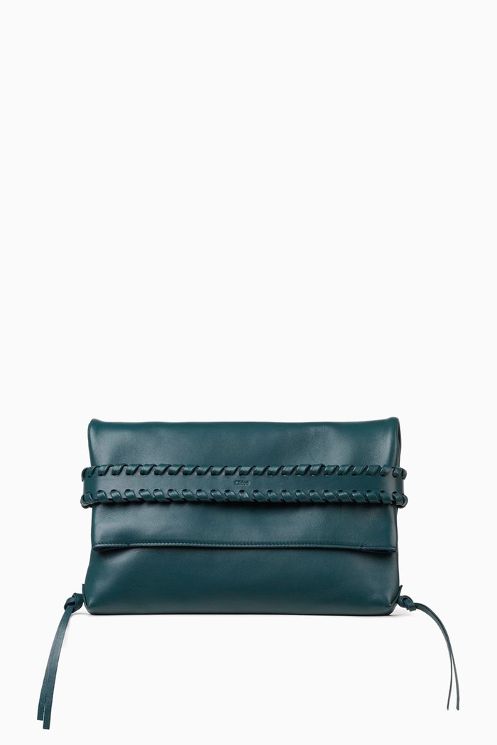 Mony Clutch in Nappa Leather, Green