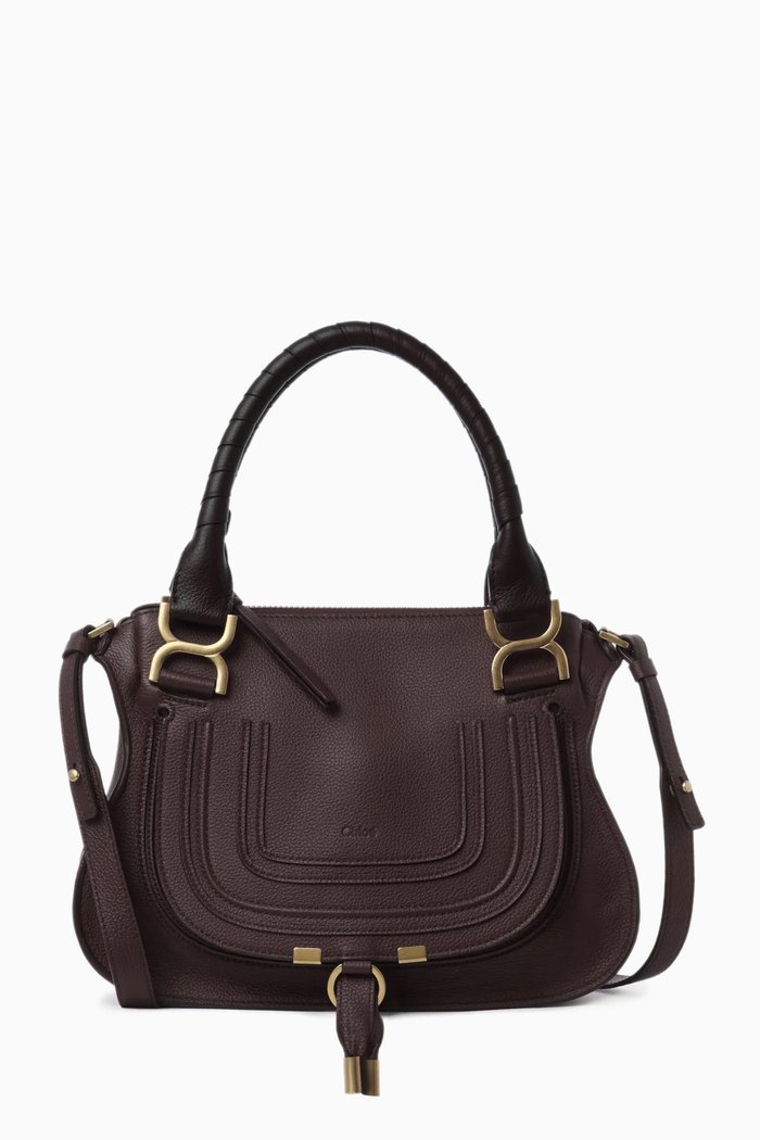 

Small Marcie Shoulder Bag in Leather, Burgundy