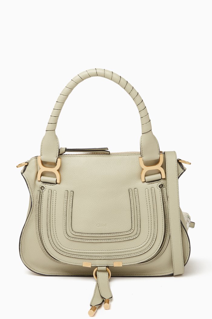

Small Marcie Shoulder Bag in Leather, Green