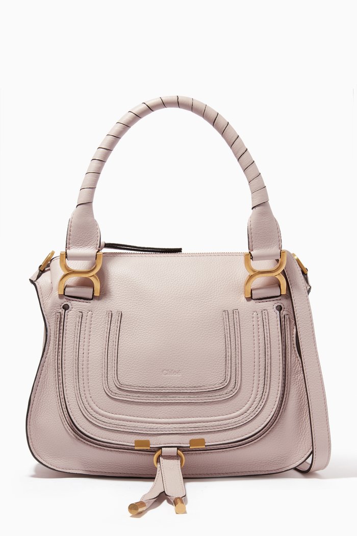 

Small Marcie Shoulder Bag in Leather, Purple
