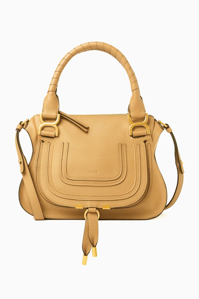

Small Marcie Shoulder Bag in Leather, Orange