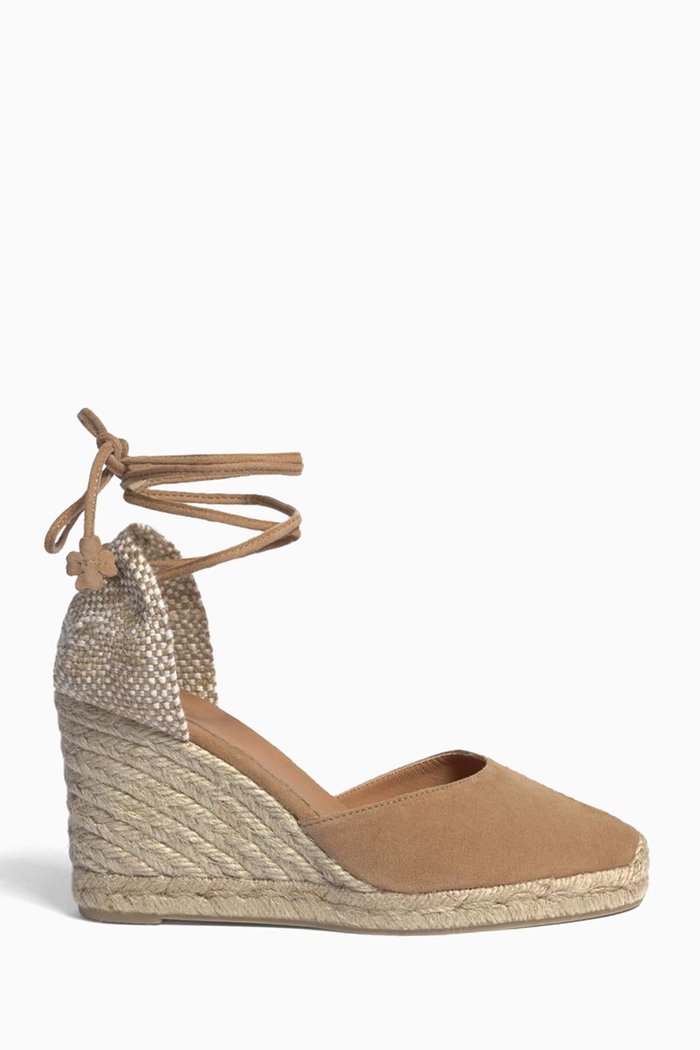 

Carina Espadrille Wedge Sandals in Suede, Brown