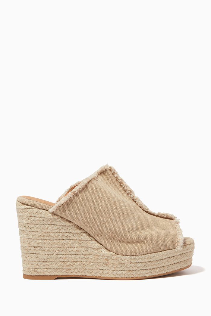 Fatima Espadrille Sandals in Canvas, Neutral