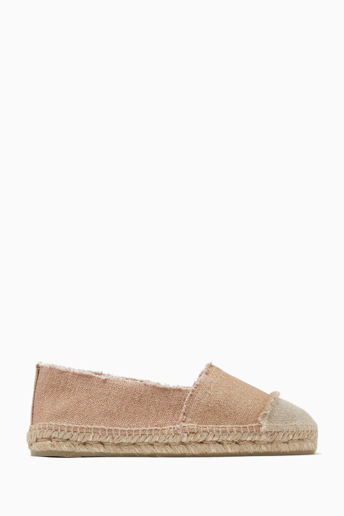 

Kampala Flat Espadrilles in Canvas, Rose gold