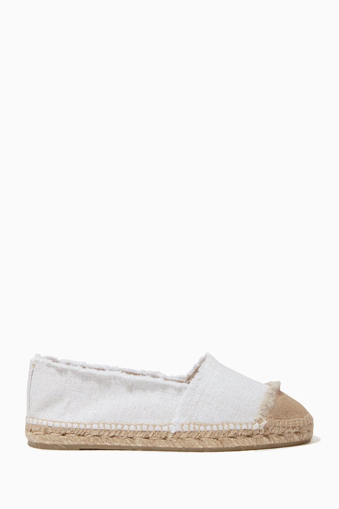 

Kampala Flat Espadrilles in Canvas, White