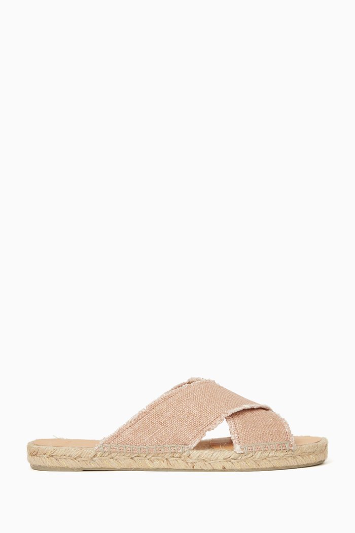 

Palmera Espadrille Slides in Canvas, Rose gold