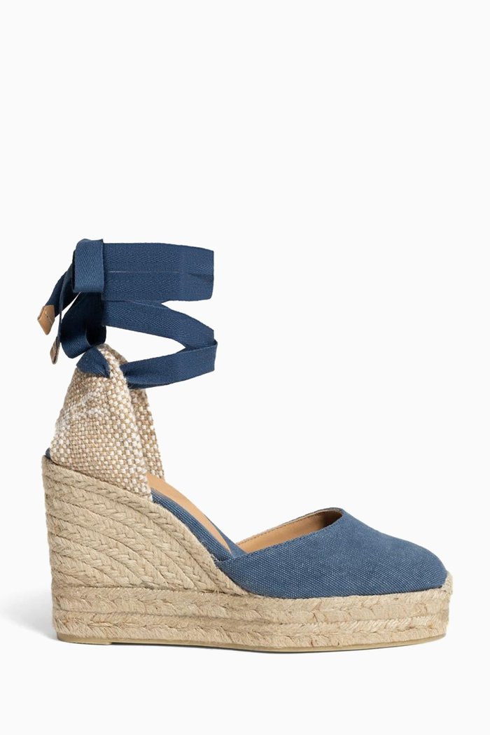 

Carina Espadrille Wedge Sandals in Canvas, Blue