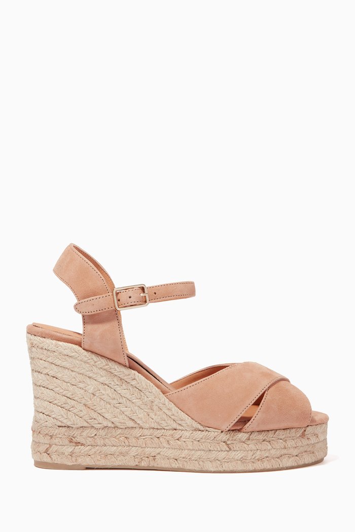 

Blaudell Espadrille Wedge Sandals in Suede, Brown