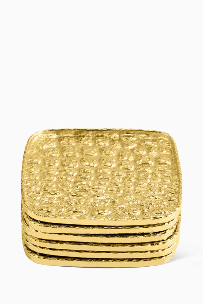 

Safari Coasters, Set of 6, Gold