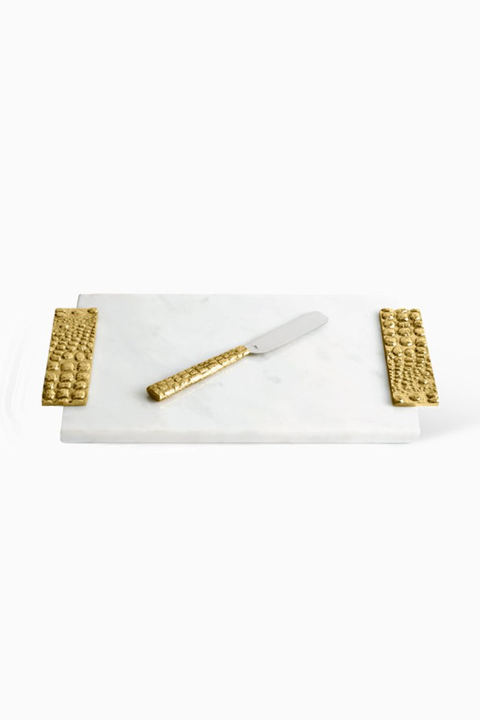 

Small Safari Cheese Board with Knife, Gold