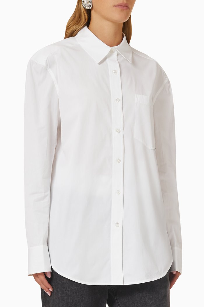 

Oversized Button-down Shirt in Cotton Shirting, White