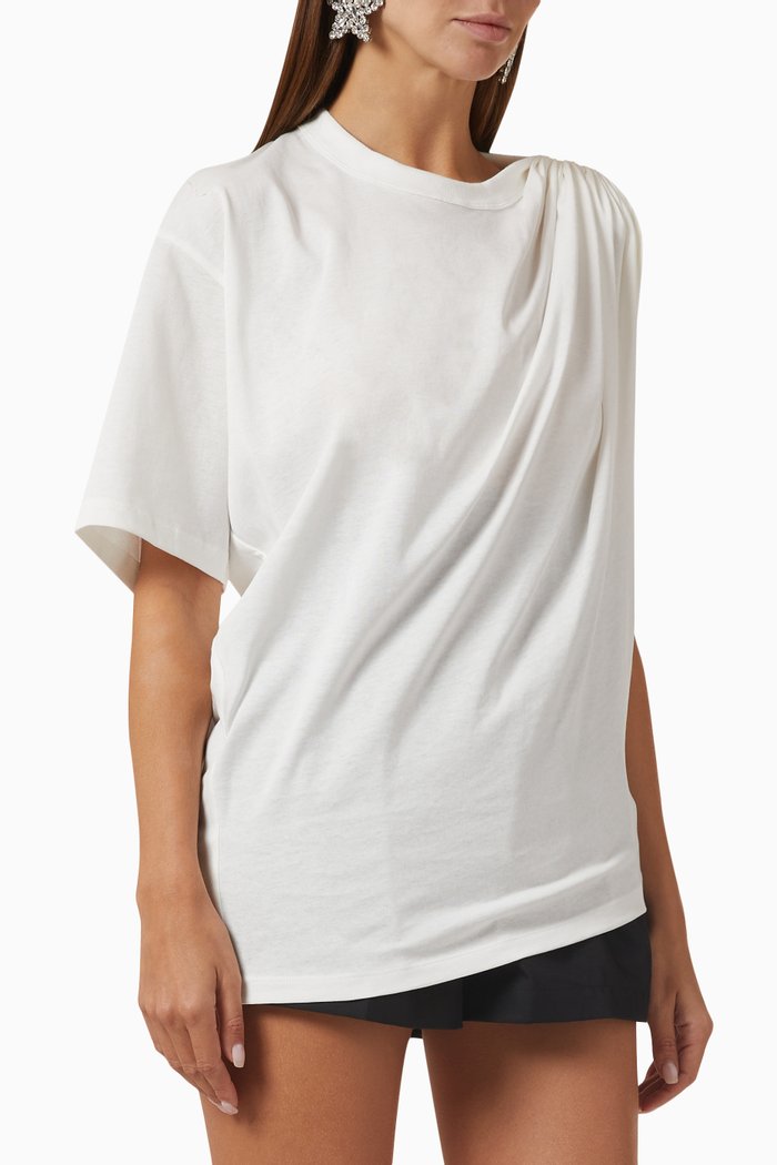 

Shoulder Drape T-shirt in Jersey, Neutral