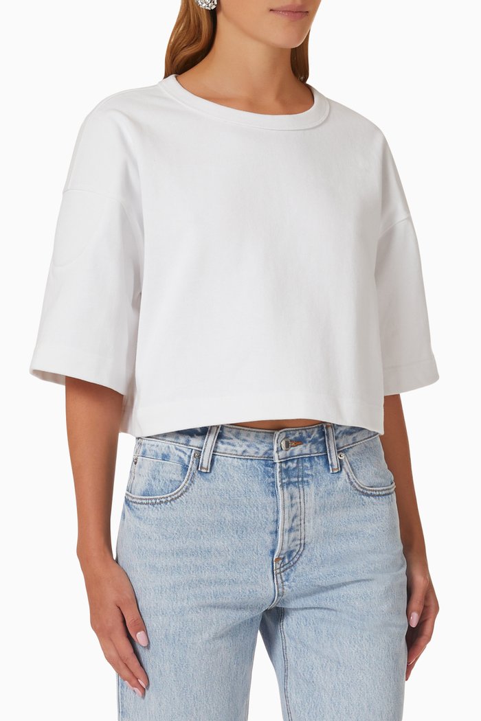 

Oversized Crop T-shirt in Jersey, White