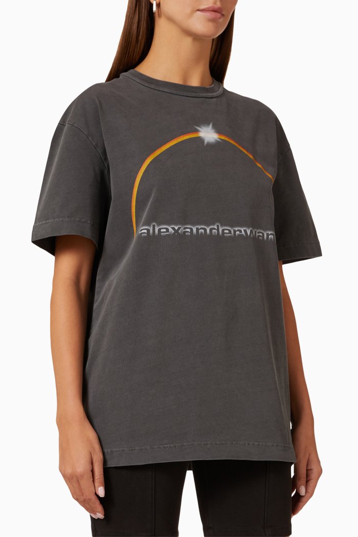 

Backlit Logo-print T-shirt in Cotton-jersey, Black