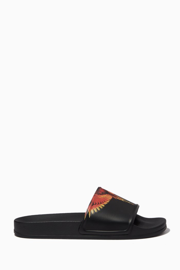 Icon Wings Slides in Rubber, Black