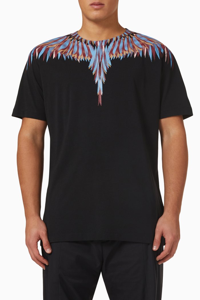 

Lines Wings T-shirt in Cotton, Black