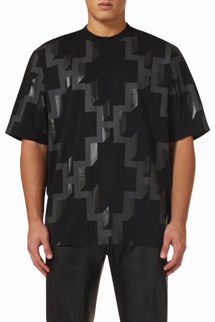 

Cross Over T-shirt in Cotton, Black