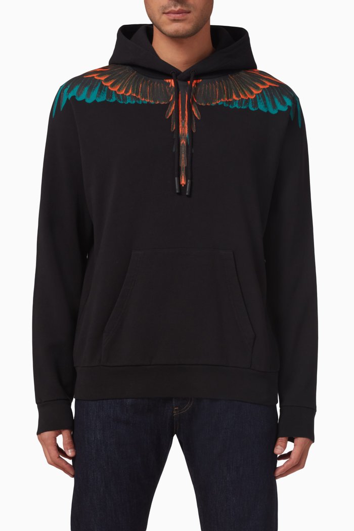 

Icon Wings Hoodie in Fleece, Black