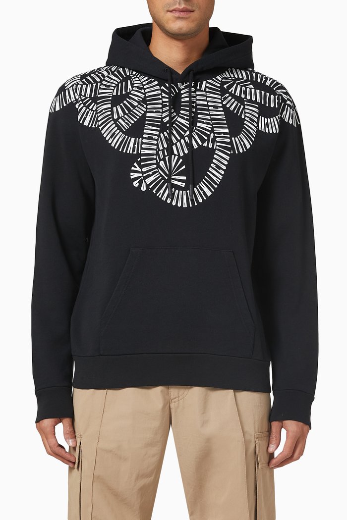 

Snake Wings Hoodie in Cotton, Black