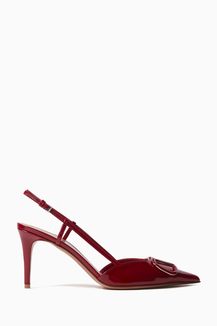 

Valentino Garavani VLOGO Slingback Pumps in Patent Leather, Red