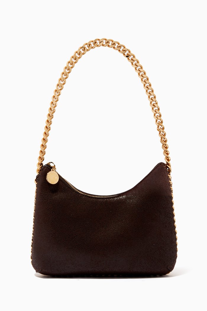 

Mini Falabella Zip Shoulder Bag in Shaggy Deer, Grey