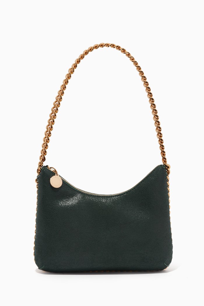 

Mini Falabella Zip Shoulder Bag in Shaggy Deer, Green