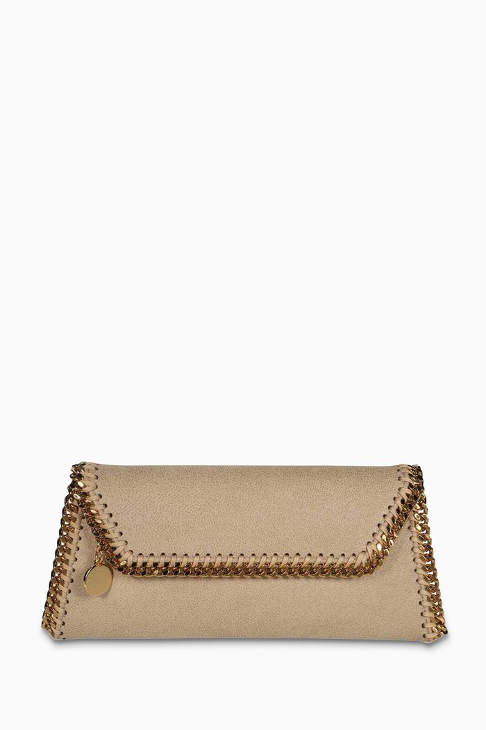 

Falabella Clutch in Faux Shaggy Deer Leather, Neutral