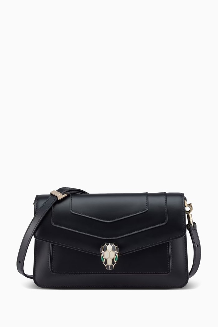 

Serpenti Forever East-west Shoulder Bag in Calfksin, Black