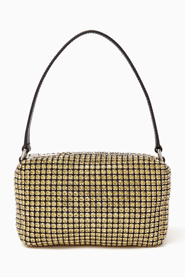 

Heiress Medium Pouch in Rhinestone Mesh, Neutral