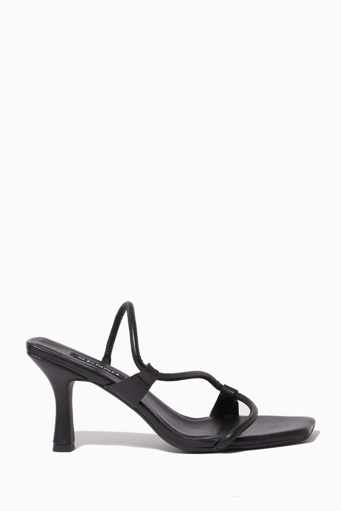 

Uxley 95 Square-toe Sandals in Leather, Black
