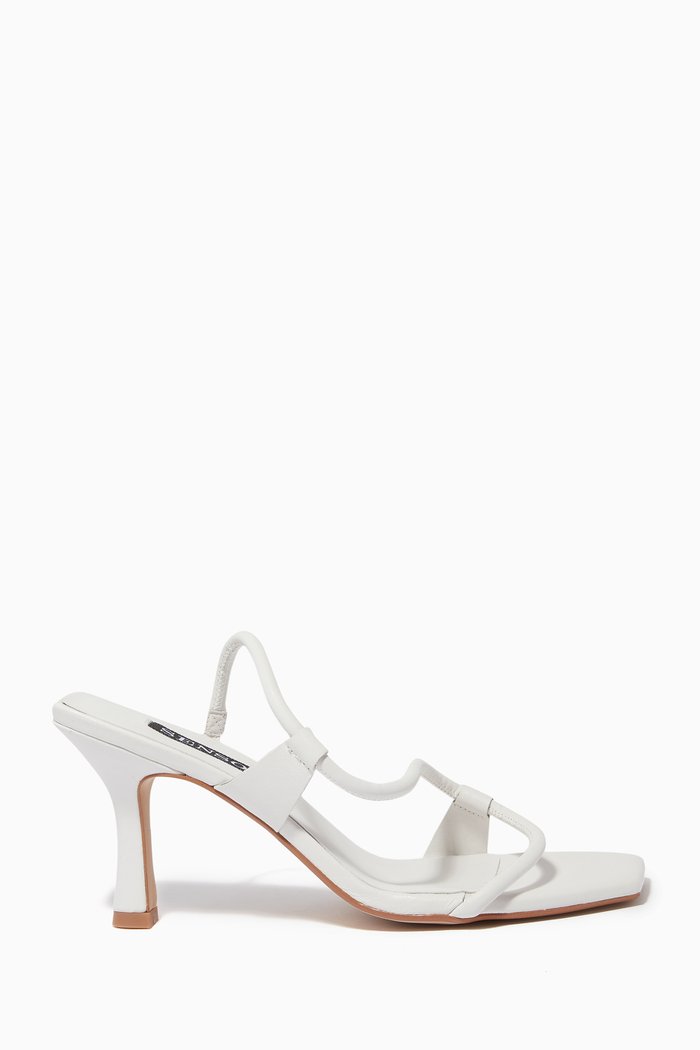 

Uxley 95 Square-toe Sandals in Leather, White