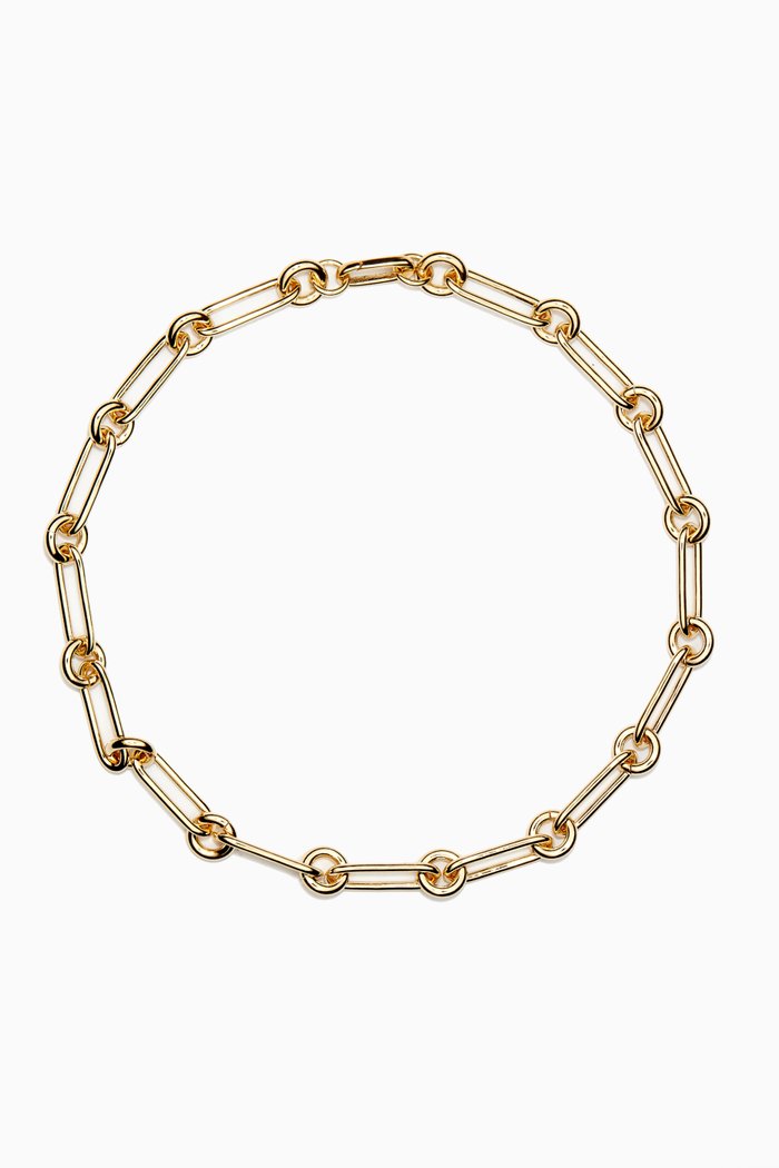 

Ilaria Oval Link Necklace in 14kt Gold-plated Brass