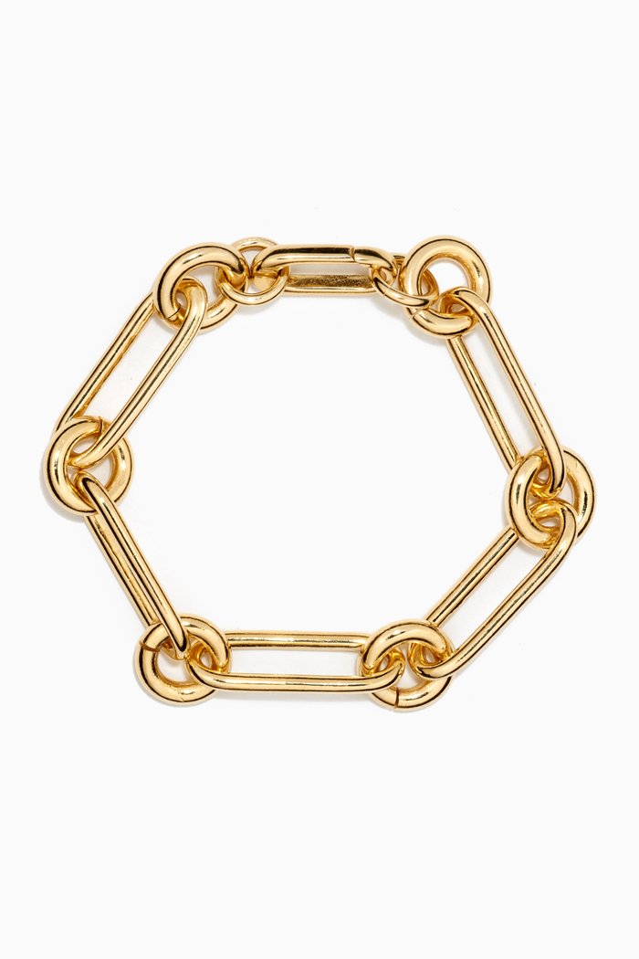 

Ilaria Oval Link Bracelet in 14kt Gold-plated Brass