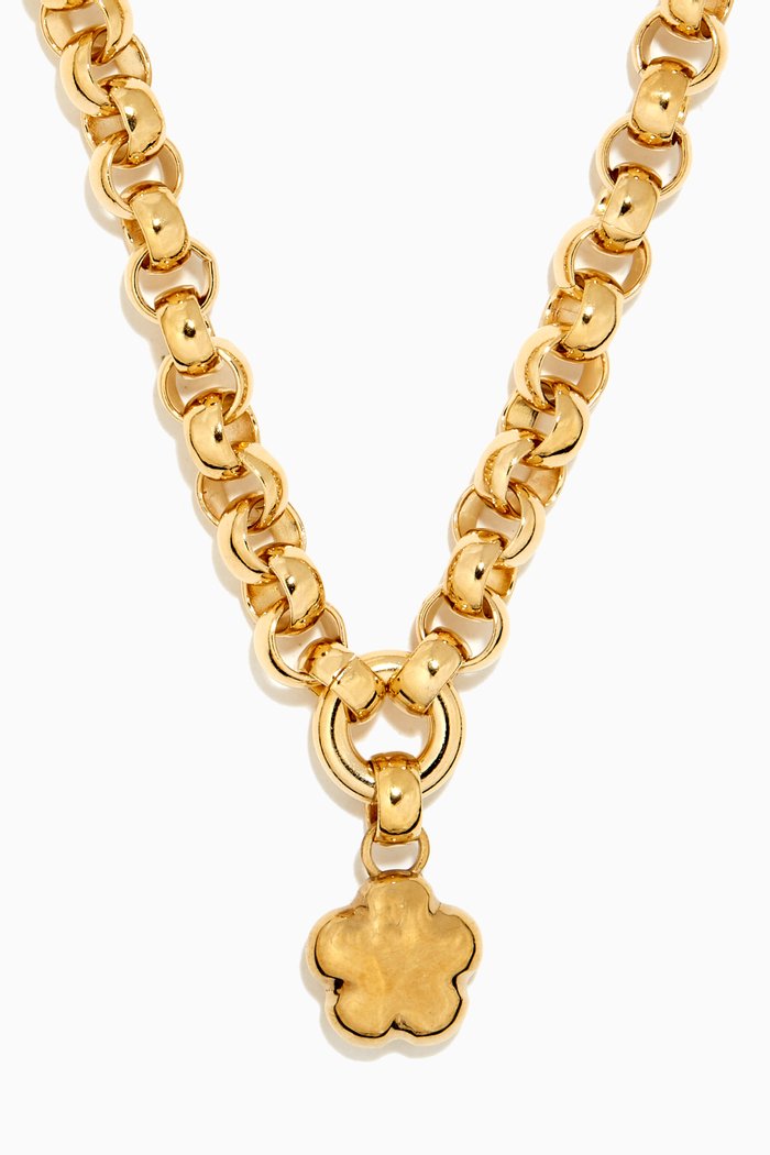 

Fiorella Pendant Necklace in 14kt Gold-plated Brass