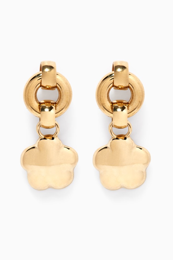 

Fiorella Flower-charm Drop Earrings, Gold