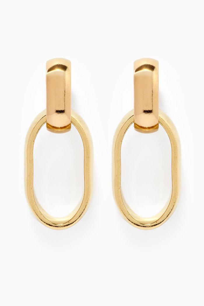 

Elena Oval Drop Earrings, Gold