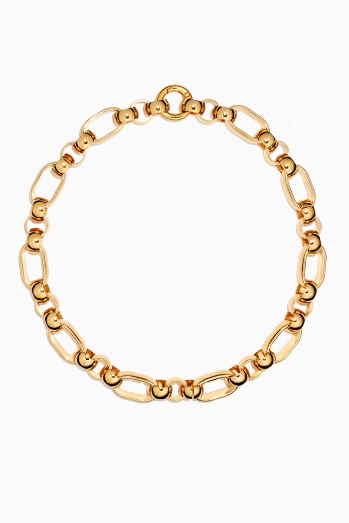 Elena Oversized Necklace 14kt Gold-plated Brass