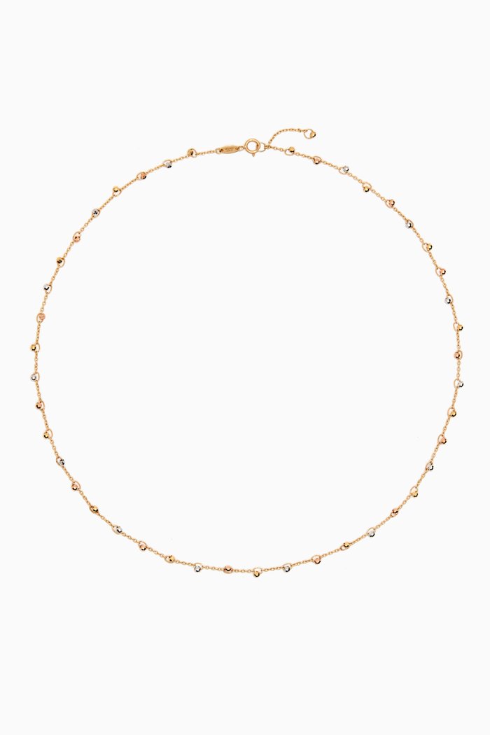 

Lydia Tri-colour Mini-Bead Necklace in 18kt Yellow Gold