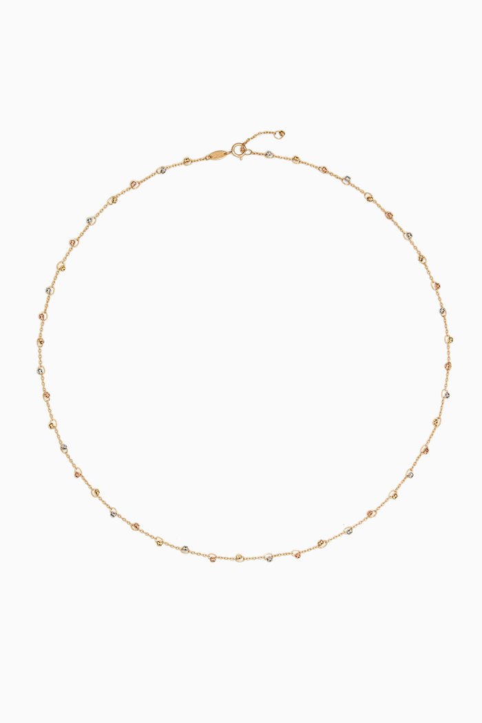 

Lydia Tri-colour Bead Necklace in 18kt Yellow Gold