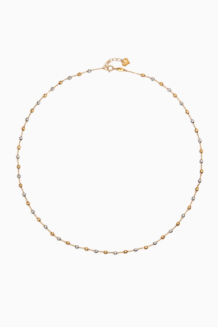 

Lydia Two-tone Bead Necklace in 18kt Yellow Gold