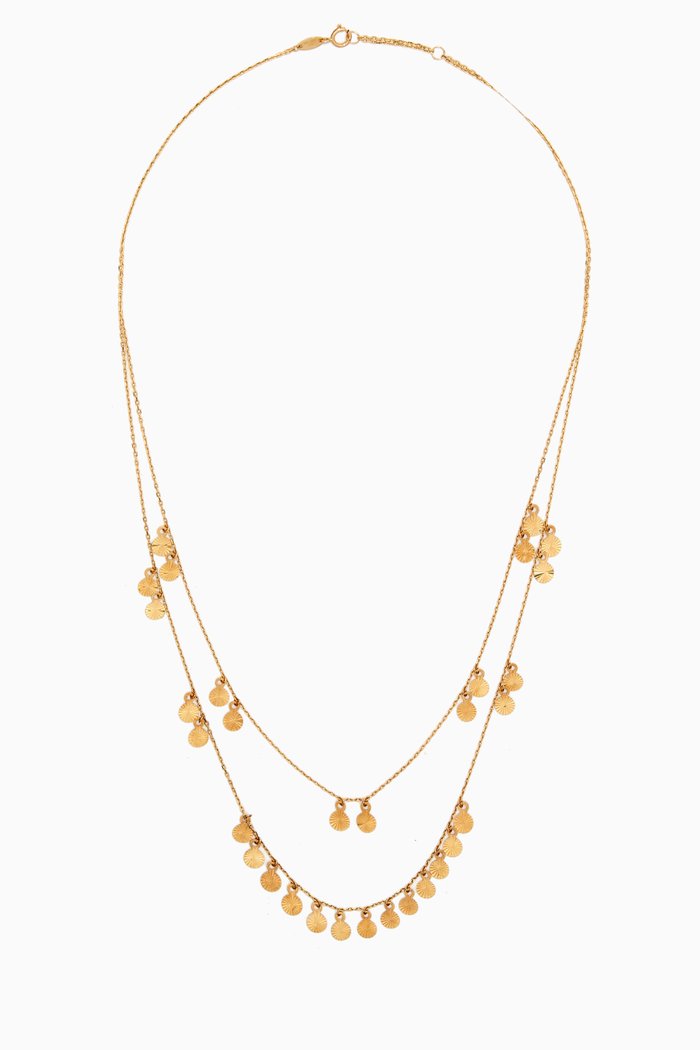 

Lydia Double-layered Mini Coin Necklace in 18kt Yellow Gold