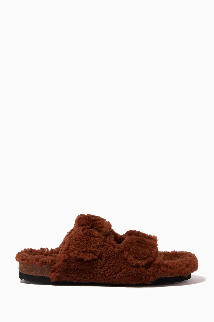 

Aspen Slides in Recycled Fur, Brown