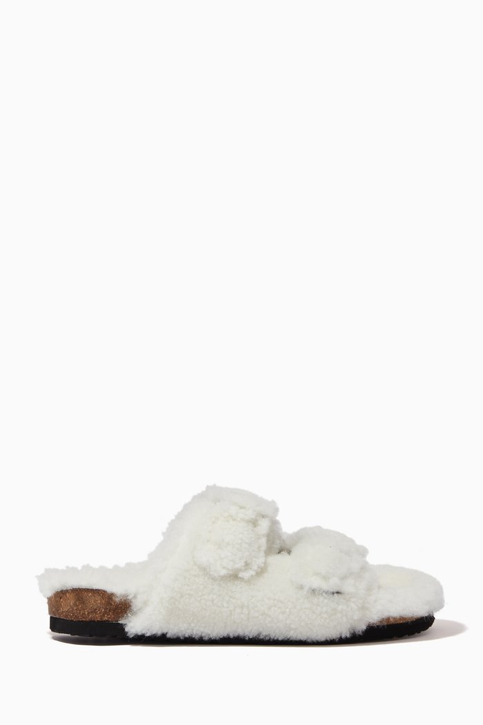 

Aspen Slides in Recycled Fur, White